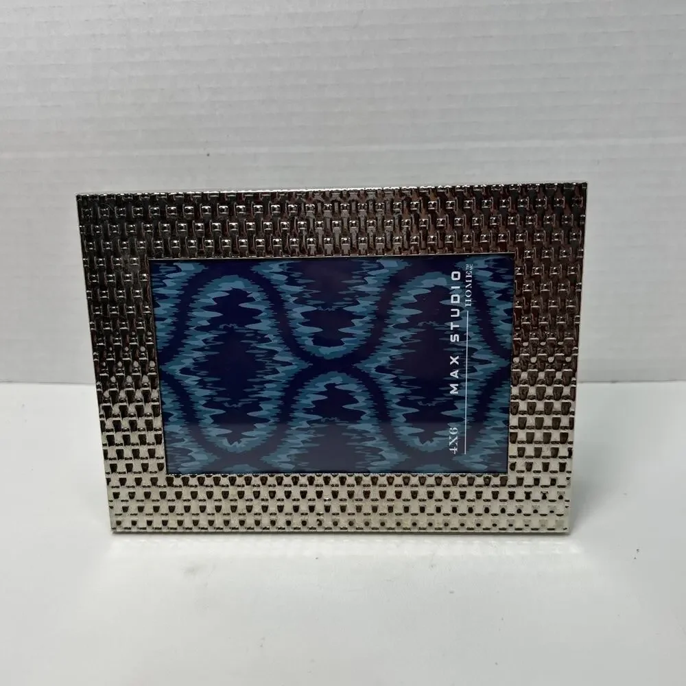 Silvertone Woven Picture Frame Max Studio 4x6